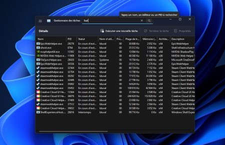 Microsoft intègre un champ de recherche au gestionnaire des tâches - Windows 11 