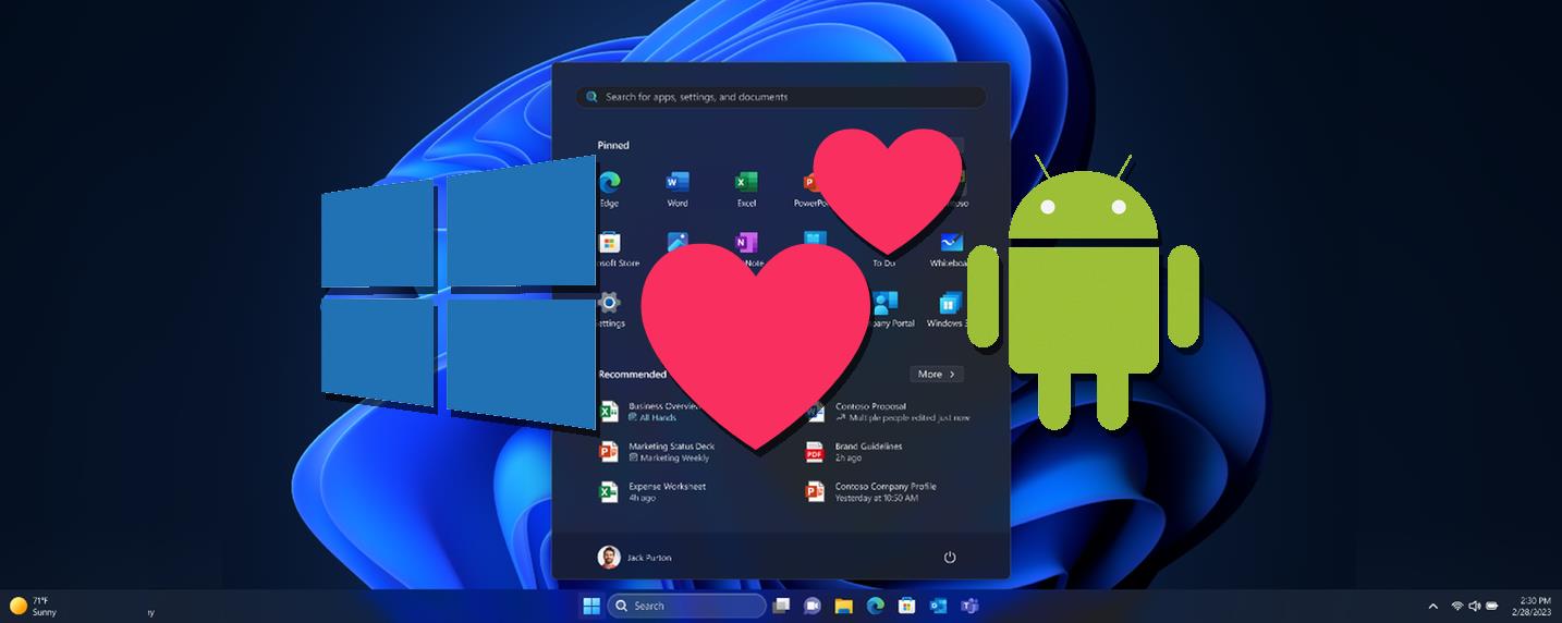 Windows 11 améliore son support des apps Android