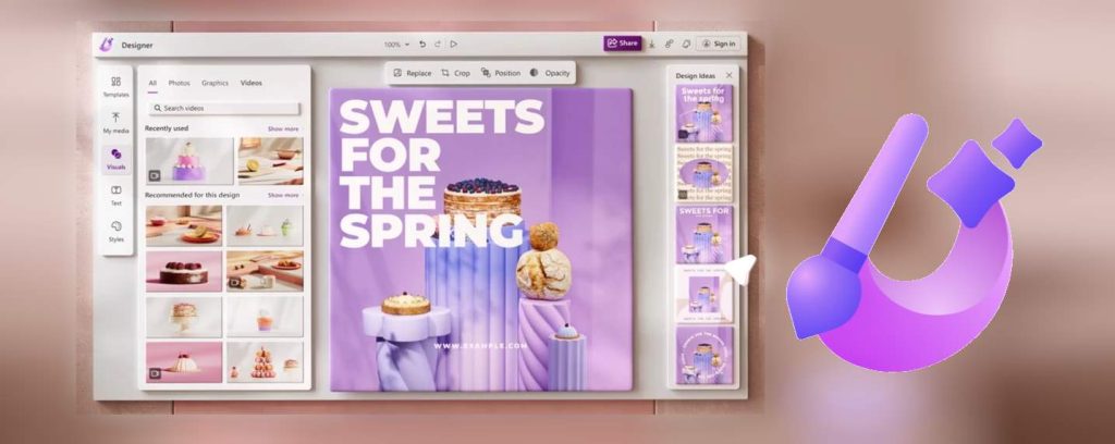IA générative Microsoft Designer pour des visuels de présentation générés à l'aide de l'IA