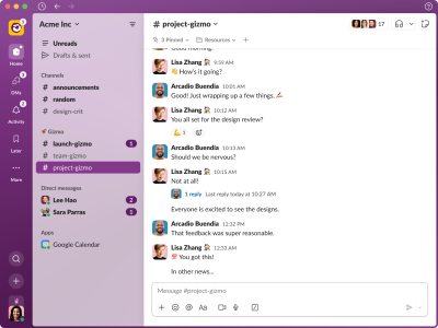 Slack, le nouvel accueil