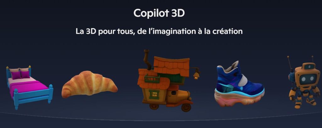 Microsoft lance Copilot 3D, un outil encore expérimental de conversion d'images 2D en objets 3D.