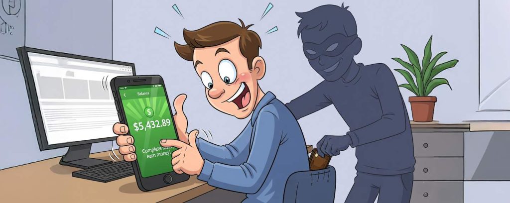 Tout sur le Task Scam - Les task scams exploitent la promesse de gains faciles pour pousser les victimes à investir, mélangeant gamification, usurpation d’identité et cryptomonnaies.