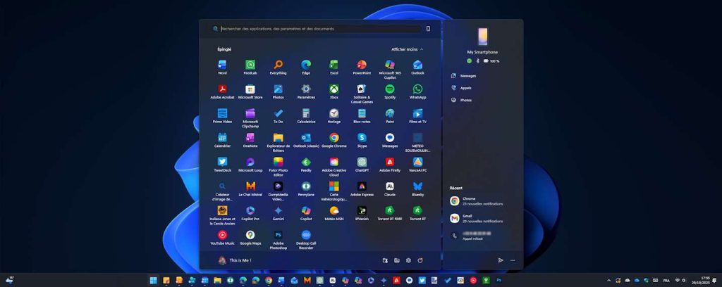Windows 11 25H2 acquiert enfin ses fonctionnalités ergonomiques avec son nouveau menu Démarrer