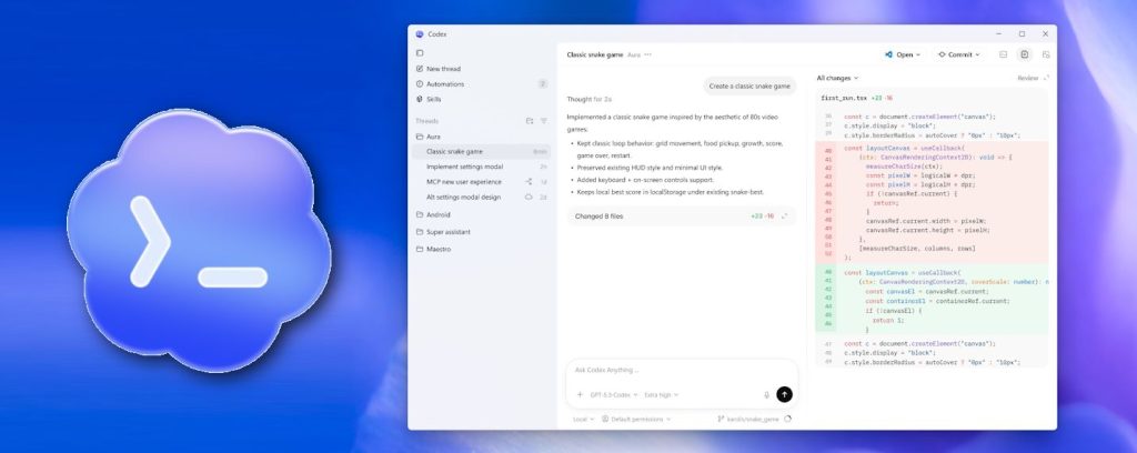 OpenAI lance enfin la version Windows de Codex App, co-développé avec Microsoft