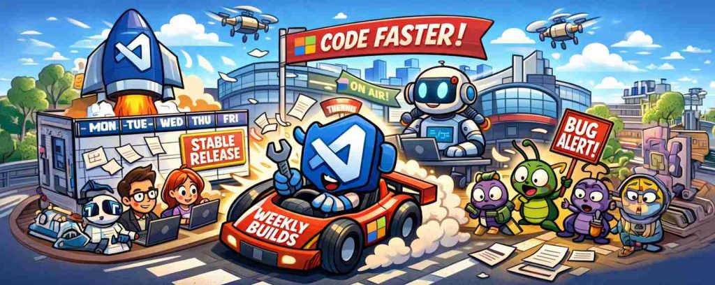 Les sorties de nouvelles versions stables de VS Code s'accélèrent et passent sur un rythme hebdomadaire.